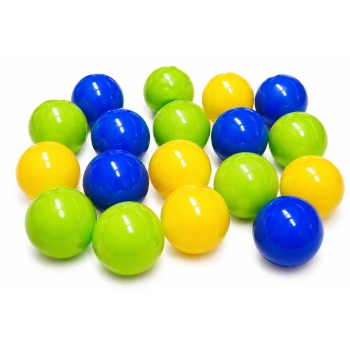 Piłeczki do suchego basenu 6 cm – żółty, limonka i niebieski