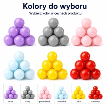 Piłeczki do suchego basenu 6 cm w różnych kolorach do wyboru