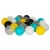 Piłeczki basenowe, żółty, turkus, bezbarwny, szary, czarny, biały 7 cm