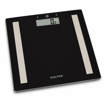 Czarna waga łazienkowa Salter 9113 BK3R do 150 kg z wyświetlaczem LCD i analizatorem BMI