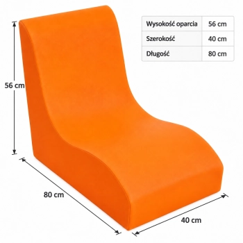 Pomarańczowa leżanka piankowa 80 cm – wymiary 80x40x56 cm