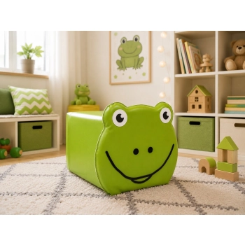 Pufa piankowa Żaba w aranżacji pokoju dziecka