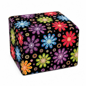 Stolik piankowy 50x35x25 cm z tkaniną w kwiatki dla dzieci