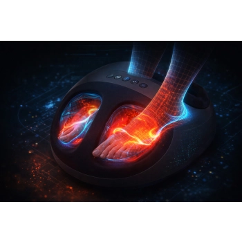 Wizualizacja technologii masażu w HoMedics AIR PRO FMS-350H-GY – Shiatsu i ciepło