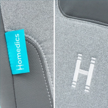 HoMedics FLEX MCS-512H – detal tkaniny i logo HoMedics