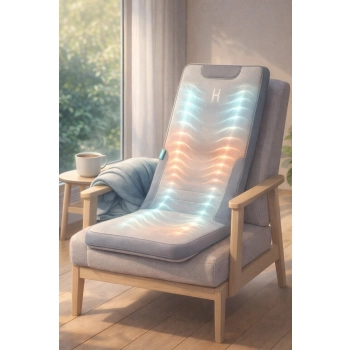 HoMedics FLEX MCS-512H – mata masująca z podgrzewaniem, użycie na fotelu