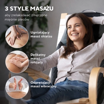 Mata masująca Shiatsu HoMedics MCS-950HJ – 3 style masażu: shiatsu, rolujący i wibracyjny.