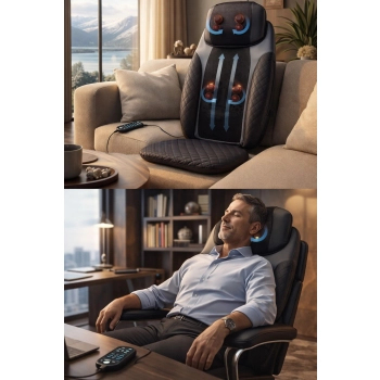 Maty masujące na fotel HoMedics MCS-950HJ – relaks w domu i w biurze, mata w użyciu.
