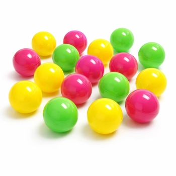 Piłeczki plastikowe do suchego basenu 7 cm 100 sztuk limonka różowy żółty