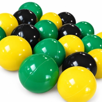 Piłeczki do suchego basenu 7 cm – zielone, żółte i czarne – 100 sztuk
