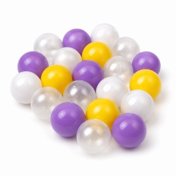 Piłeczki do suchego basenu 6 cm – wrzos, bezbarwne, żółte i białe