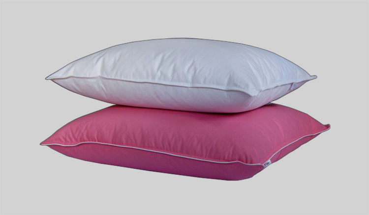 poduszki z puchu A 80x80 kolor biały oraz różowy