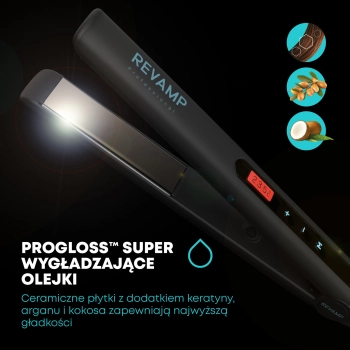 Płytki Progloss™ w prostownicy reVamp ST-1500 – keratyna i olejki wygładzające