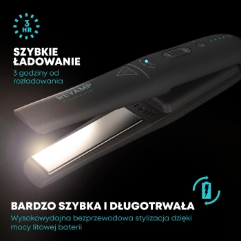 Bezprzewodowa prostownica reVamp ST-1700 z baterią litowo-jonową i szybkim ładowaniem
